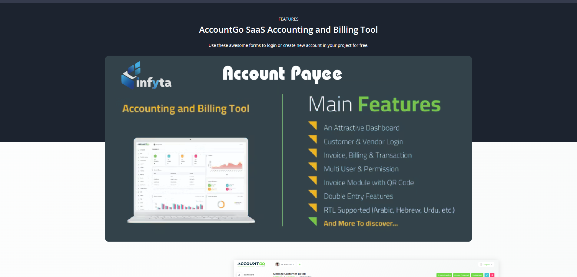 infyta Account Payee Accounting and Billing Tool